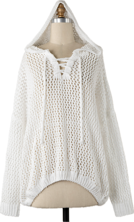 Lace Up | Chenille Sweater